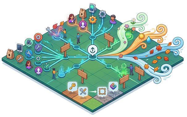 Field Brand viral chain reactions illustration
